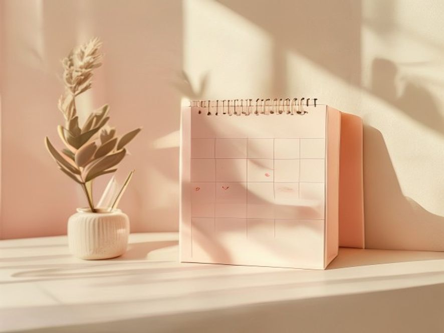 En kalender med markeringar och anteckningar om dagliga rörelsevanor